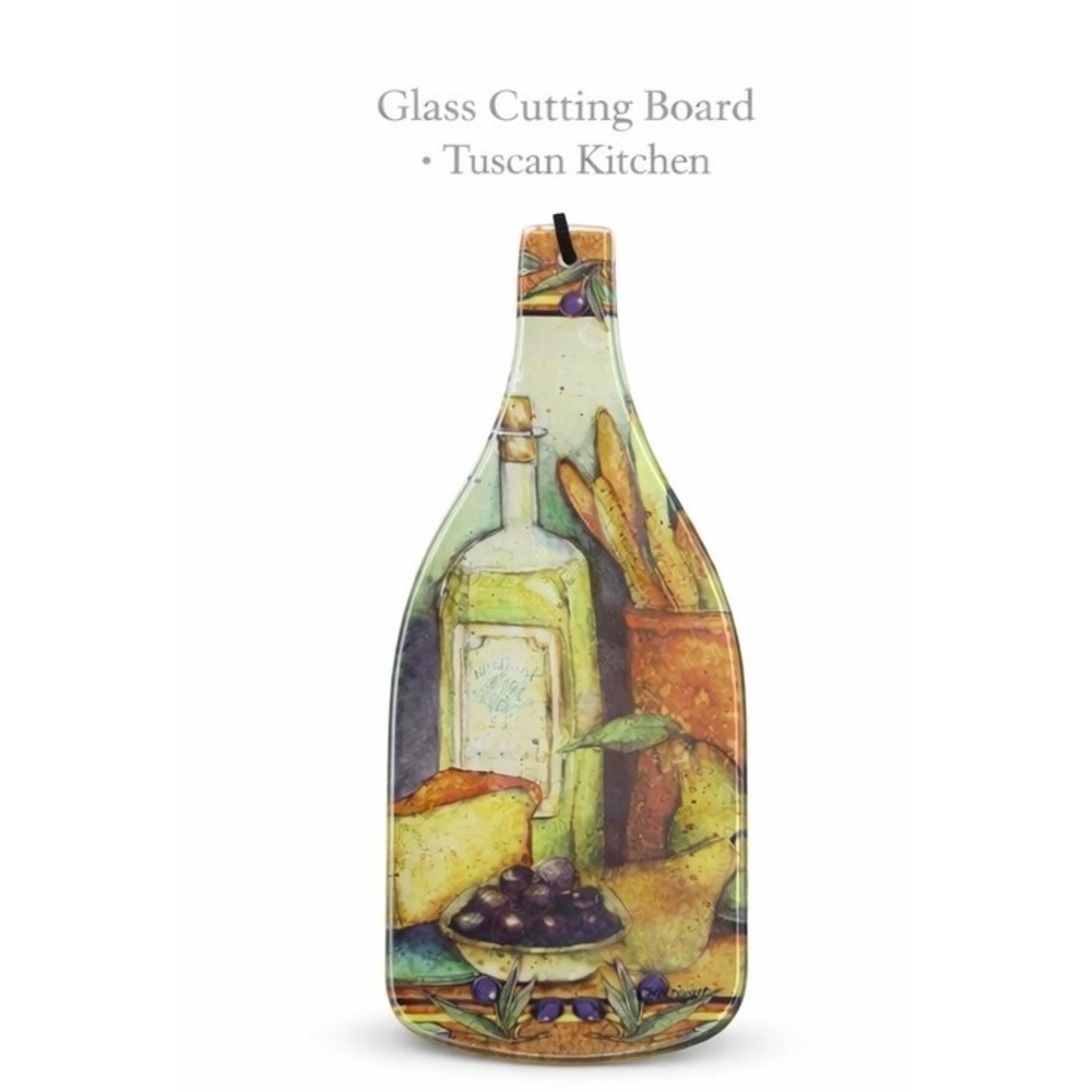 Vintage Glass Cutting Board Tuscan Kitchen Decor Wall Hanging Serving Board 12"